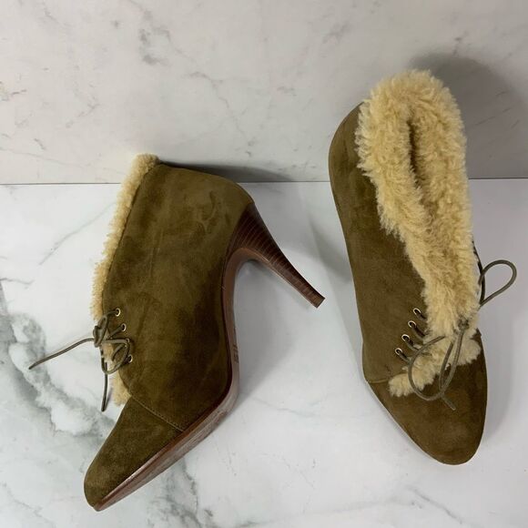 J. Crew shearling lined stiletto booties - Picture 4 of 6